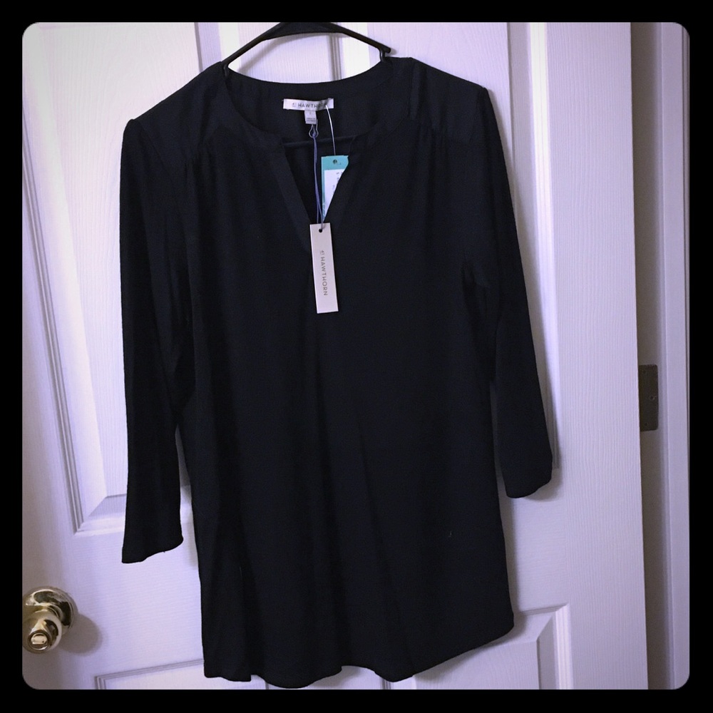 Hawthorn black 3/4 length sleeve shirt